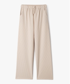 GEMO Pantalon large et fluide à rayures fille beige standard