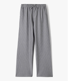 GEMO Pantalon large et fluide à rayures fille gris standard