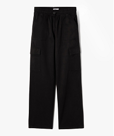 GEMO Pantalon cargo à coupe straight en toile de coton fille noir standard
