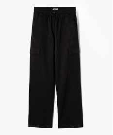 GEMO Pantalon cargo à coupe straight en toile de coton fille Noir