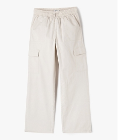 GEMO Pantalon cargo à coupe straight en toile de coton fille beige standard
