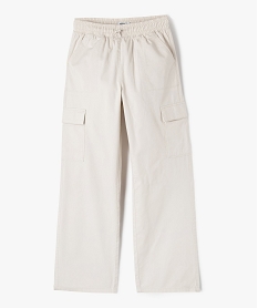 GEMO Pantalon cargo à coupe straight en toile de coton fille Beige