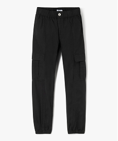 GEMO Pantalon cargo parachute avec taille élastique fille noir standard