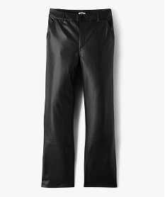 GEMO Pantalon en cuir imitation coupe droite fille noir standard