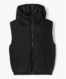 GEMO Blouson sans manches à capuche garçon Noir