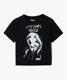 GEMO Tee-shirt manches courtes ample imprimé fille - Hatsune Miku noir standard