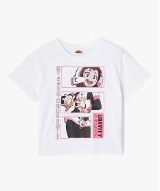 GEMO Tee-shirt manches courtes imprimé fille - My Hero Academia blanc standard