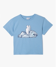 GEMO Tee-shirt manches courtes loose imprimé fille - Stitch bleu standard