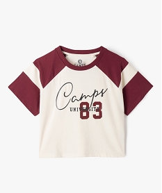 GEMO Tee-shirt manches courtes crop top fille - Camps United Rouge