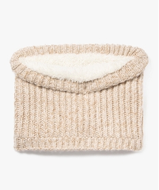 GEMO Echarpe snood en maille pailletée avec doublure sherpa fille beige standard