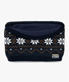 GEMO Tour de cou jacquard doublé polaire garçon Bleu