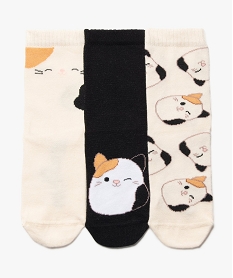 GEMO Lot de chaussettes à motifs peluches fille (lot de 3) - Squishmallows Beige