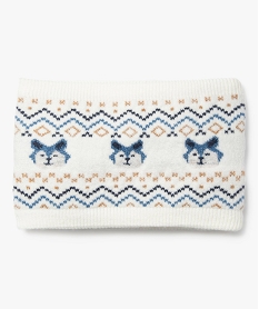 GEMO Echarpe tour de cou avec doublure polaire à motifs chiens bébé garçon Beige