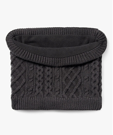 GEMO Echarpe snood en maille torsadée doublée polaire garçon gris standard