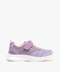 GEMO Baskets de sport en mesh léger à lacets élastiques et scratch fille violet vif