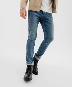 GEMO Jean slim pour homme Bleu