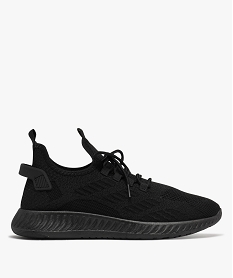 GEMO Baskets de running en mesh aéré dun seul tenant homme Noir