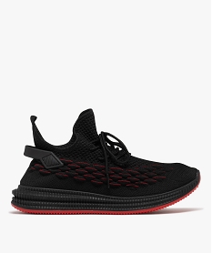 GEMO Baskets à lacets dune pièce en mesh texturé homme rouge vif