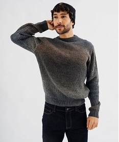 GEMO Pull en maille côtelée tie-and-dye homme gris standard