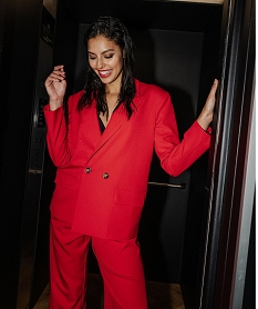 GEMO Veste de tailleur en matière extensible femme Rouge