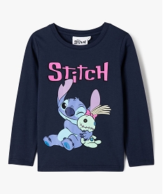 GEMO Tee-shirt manches longues avec motif Stitch fille - Disney Bleu
