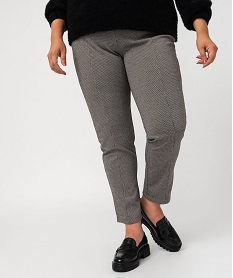 GEMO Pantalon en maille à micro-motifs femme grande taille imprime chevron