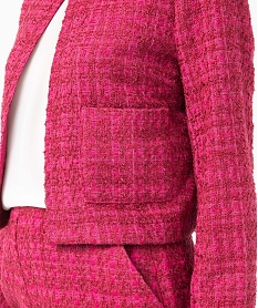veste femme aspect tweed coupe courte rose vestesL355901_2
