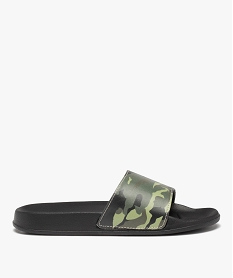 GEMO Mules de piscine homme imprimées camouflage Vert