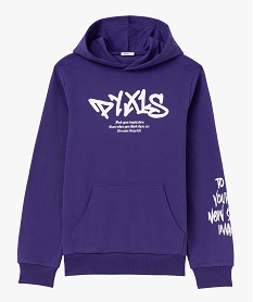 GEMO Sweat à capuche en molleton imprimé homme violet standard