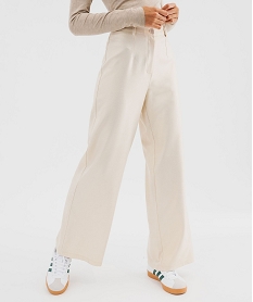 GEMO Pantalon de soirée en maille scintillante femme Beige