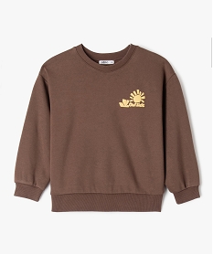 GEMO Sweat avec motif poitrine et dos garçon Brun