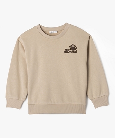 GEMO Sweat avec motif poitrine et dos garçon Beige