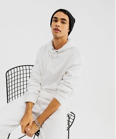 GEMO Sweat à capuche intérieur molletonné homme blanc standard