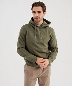 GEMO Sweat à capuche intérieur molletonné homme Vert