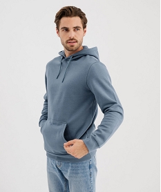 GEMO Sweat à capuche intérieur molletonné homme bleu standard
