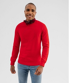 GEMO Sweat léger à broderie homme rouge standard