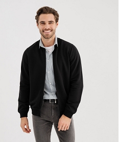 GEMO Sweat zippé en maille texturée homme noir standard
