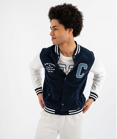 GEMO Sweat boutonné look veste teddy homme - Camps United Bleu