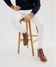 GEMO Jean skinny en denim de coton stretch homme blanc standard