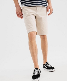 GEMO Bermuda en coton stretch coupe regular homme Beige