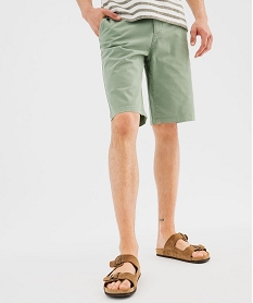 GEMO Bermuda en coton stretch coupe regular homme vert standard