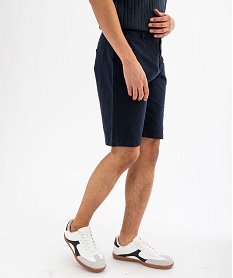 GEMO Bermuda en coton stretch coupe regular homme Bleu