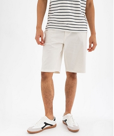 GEMO Bermuda en coton stretch coupe droite homme blanc standard
