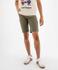 GEMO Bermuda 5 poches en coton stretch coloris unique homme kaki standard
