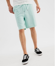 GEMO Bermuda en maille délavée au coloris unique homme bleu vif