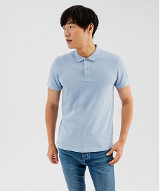 GEMO Polo à manches courtes en maille piquée homme Bleu