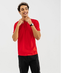 GEMO Polo à manches courtes en maille piquée homme rouge vif