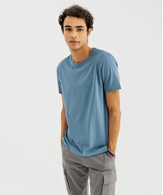 GEMO Tee-shirt à manches courtes et col rond homme bleu standard