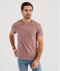 GEMO Tee-shirt à manches courtes et col V homme Rouge