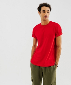 GEMO Tee-shirt à manches courtes et col rond homme rouge vif